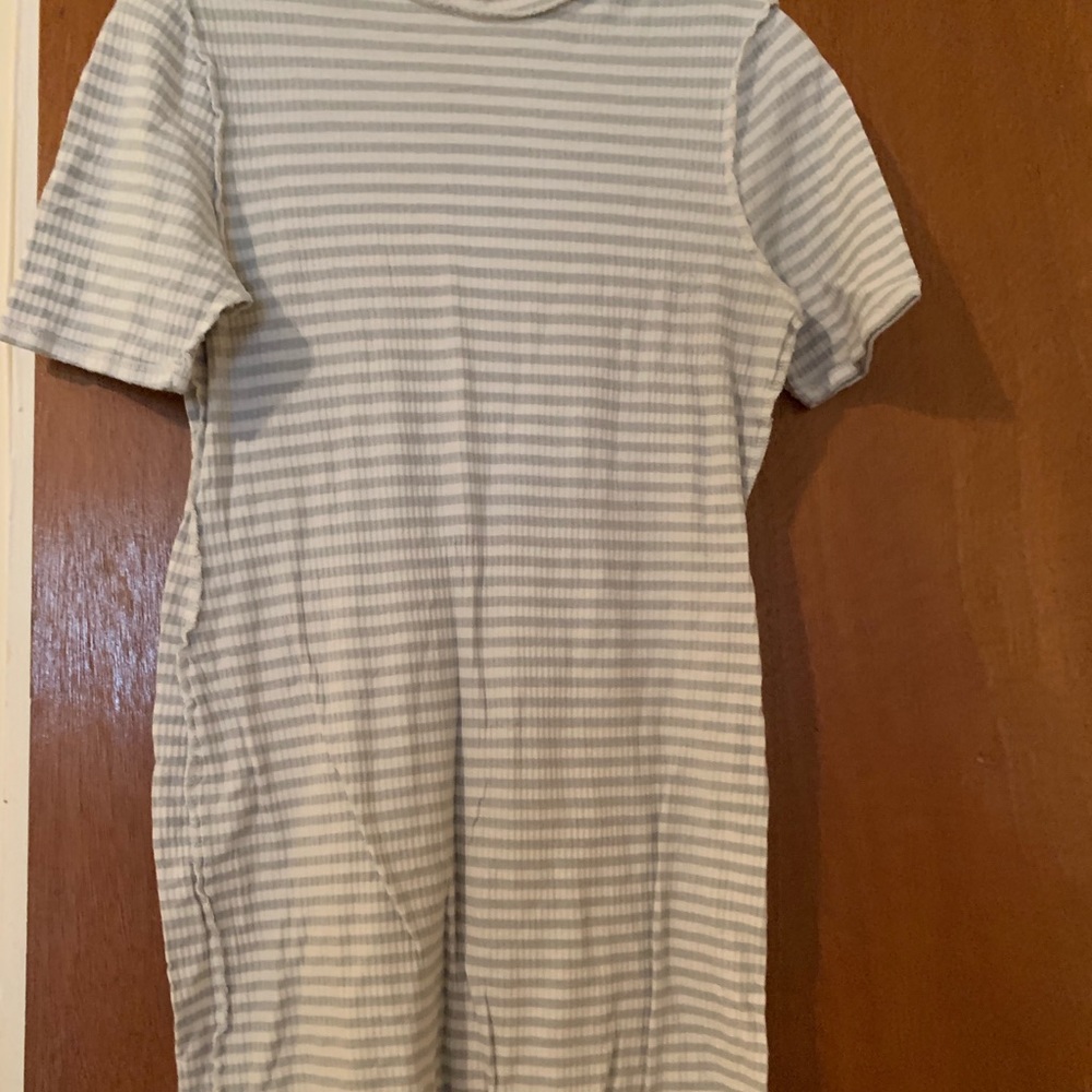 Grey and white stripe dress